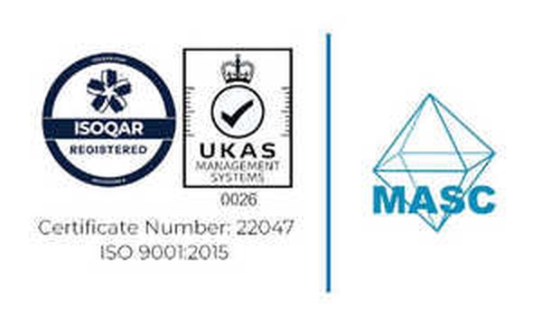 ISOQAR / UKAS Management Systems certification, ISO 9001:2015, and MASC certification